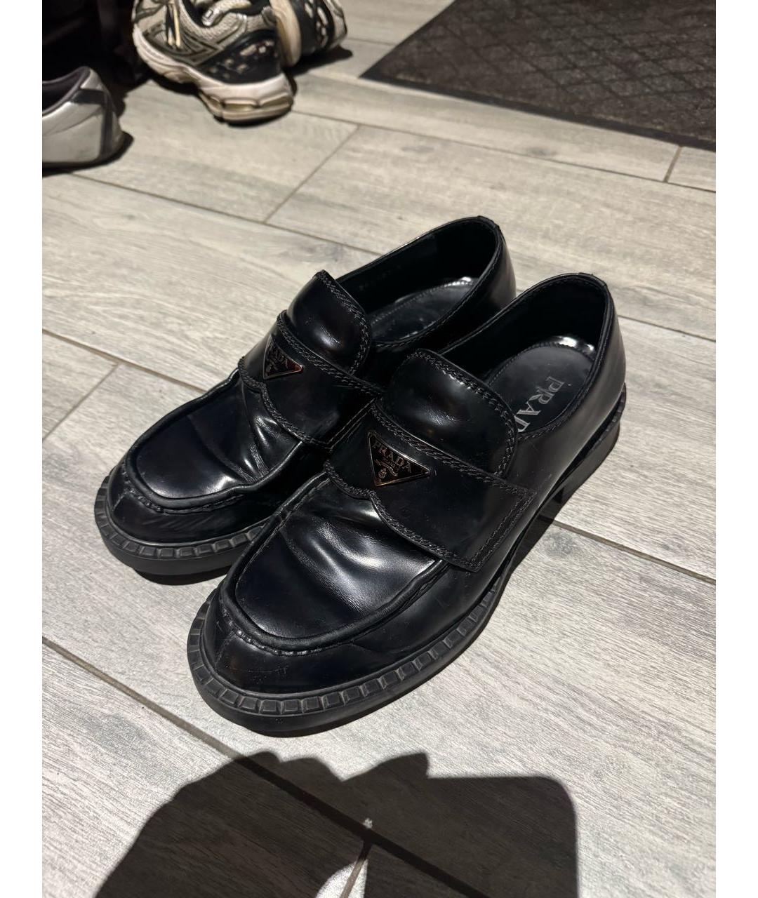 PRADA Черные кожаные лоферы, фото 2
