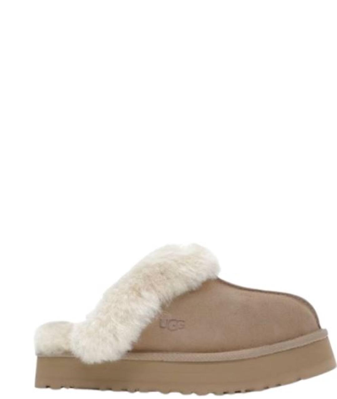 UGG Бежевые замшевые сабо, фото 1