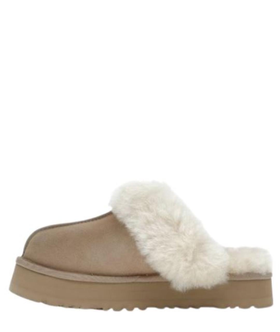 UGG Бежевые замшевые сабо, фото 2