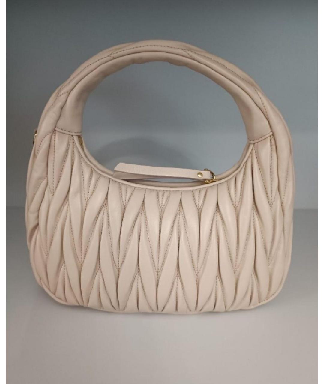 MIU MIU Розовая кожаная сумка через плечо, фото 2