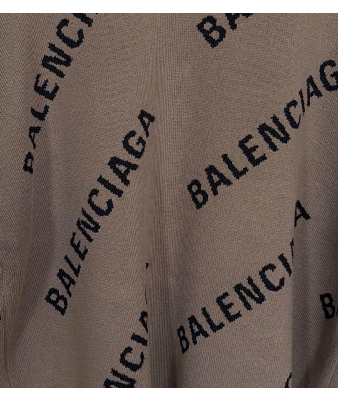 BALENCIAGA Коричневый шелковый джемпер / свитер, фото 4