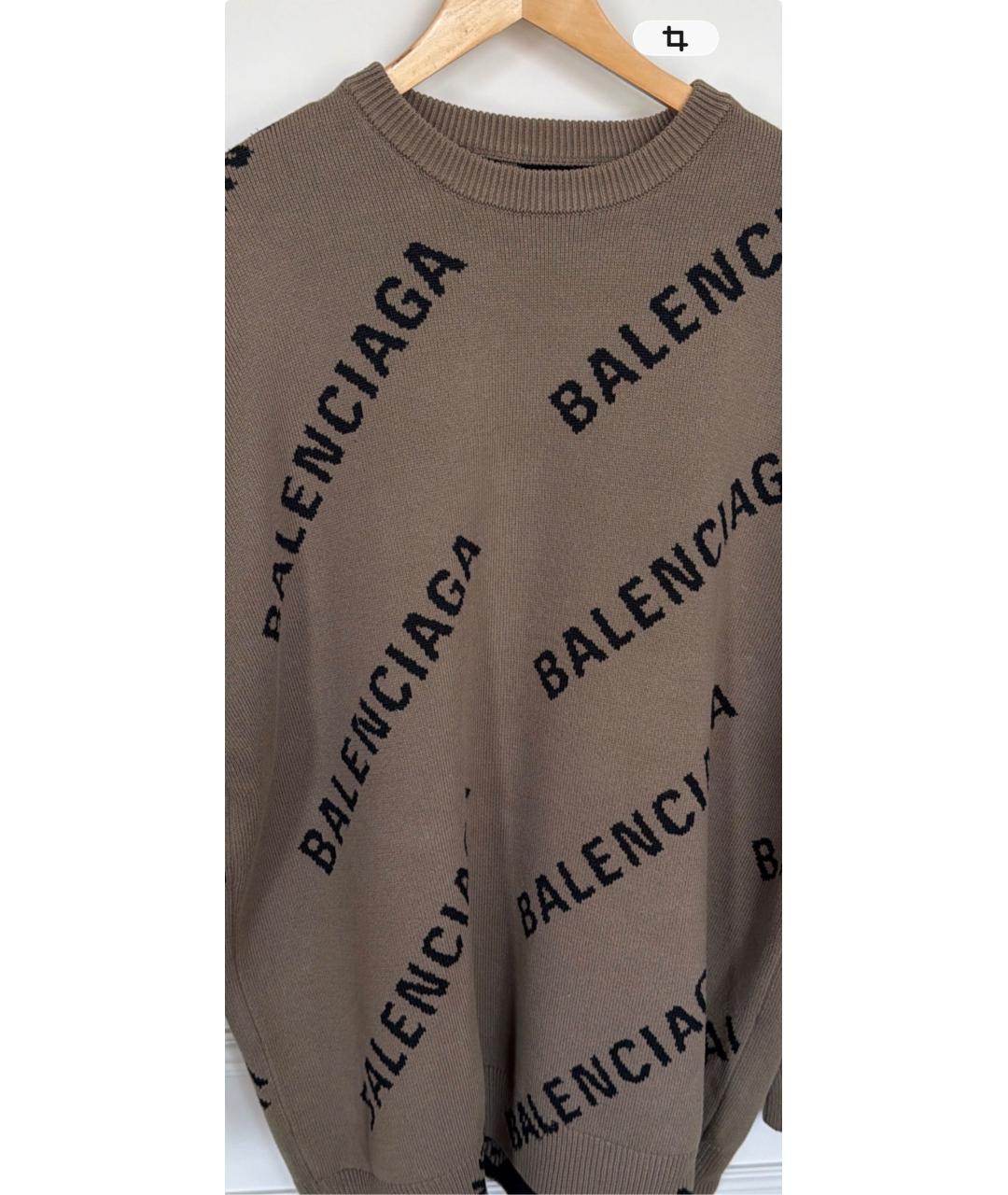 BALENCIAGA Коричневый шелковый джемпер / свитер, фото 3