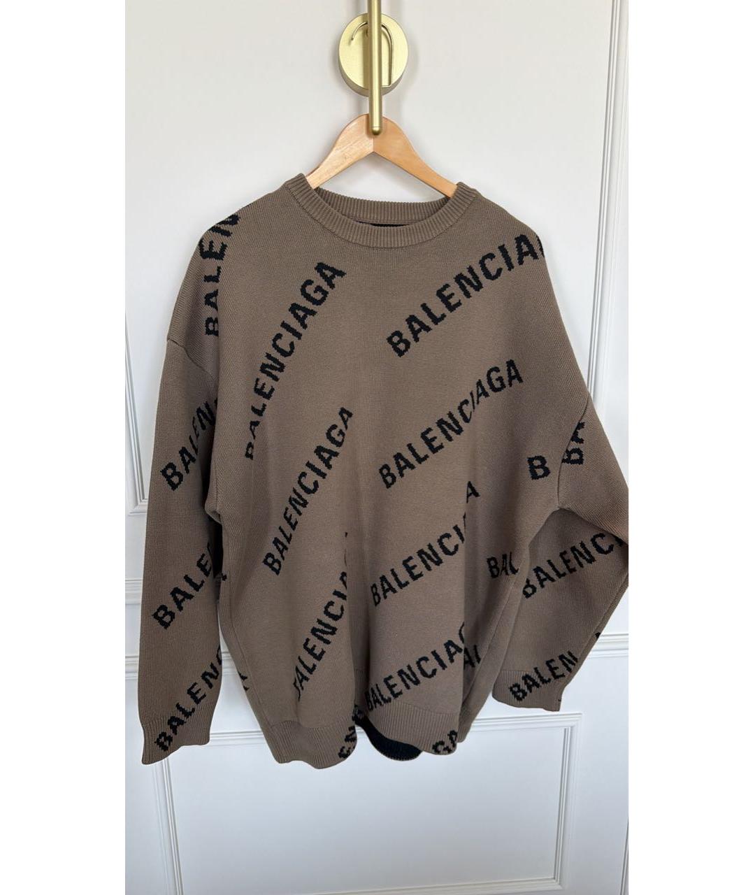 BALENCIAGA Коричневый шелковый джемпер / свитер, фото 2