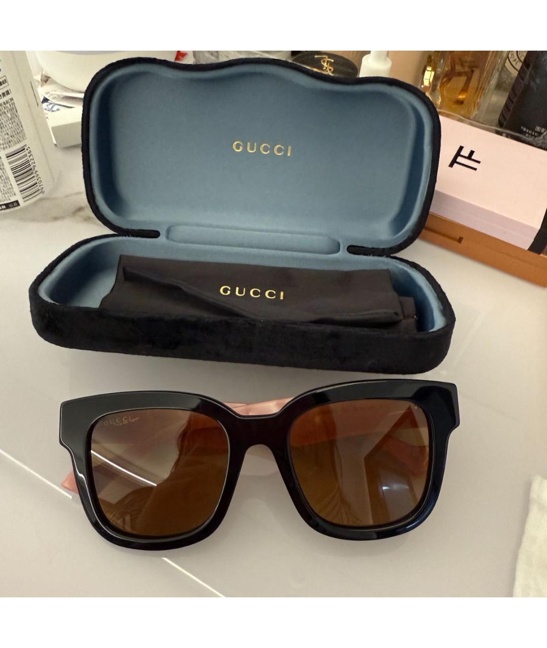 GUCCI Розовые пластиковые солнцезащитные очки, фото 4