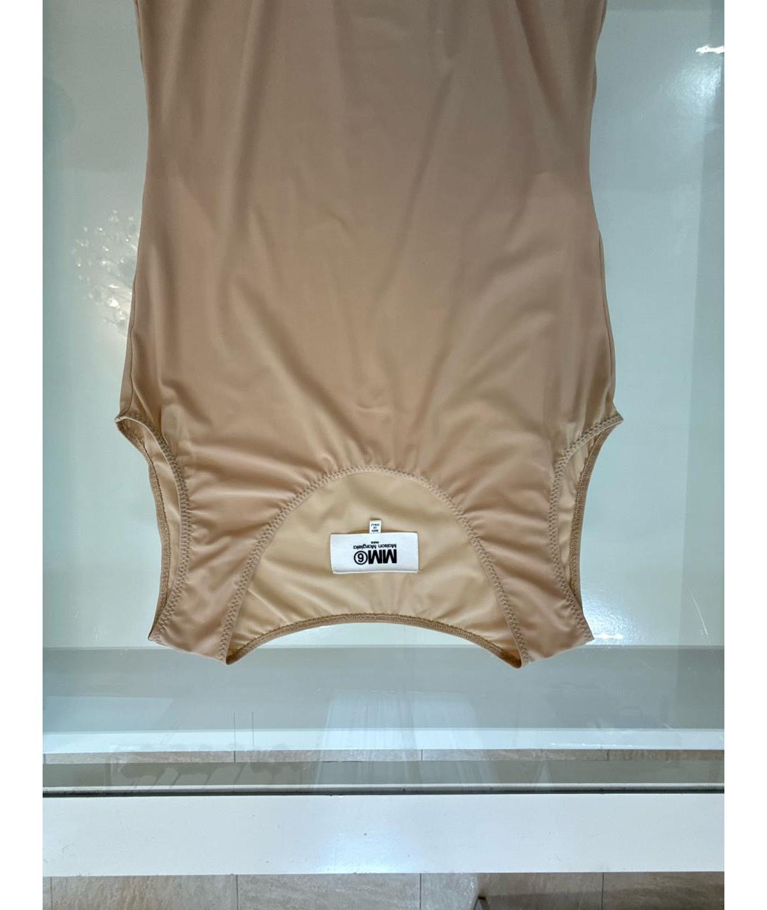 MM6 MAISON MARGIELA Бежевая полиамидовая майка, фото 3