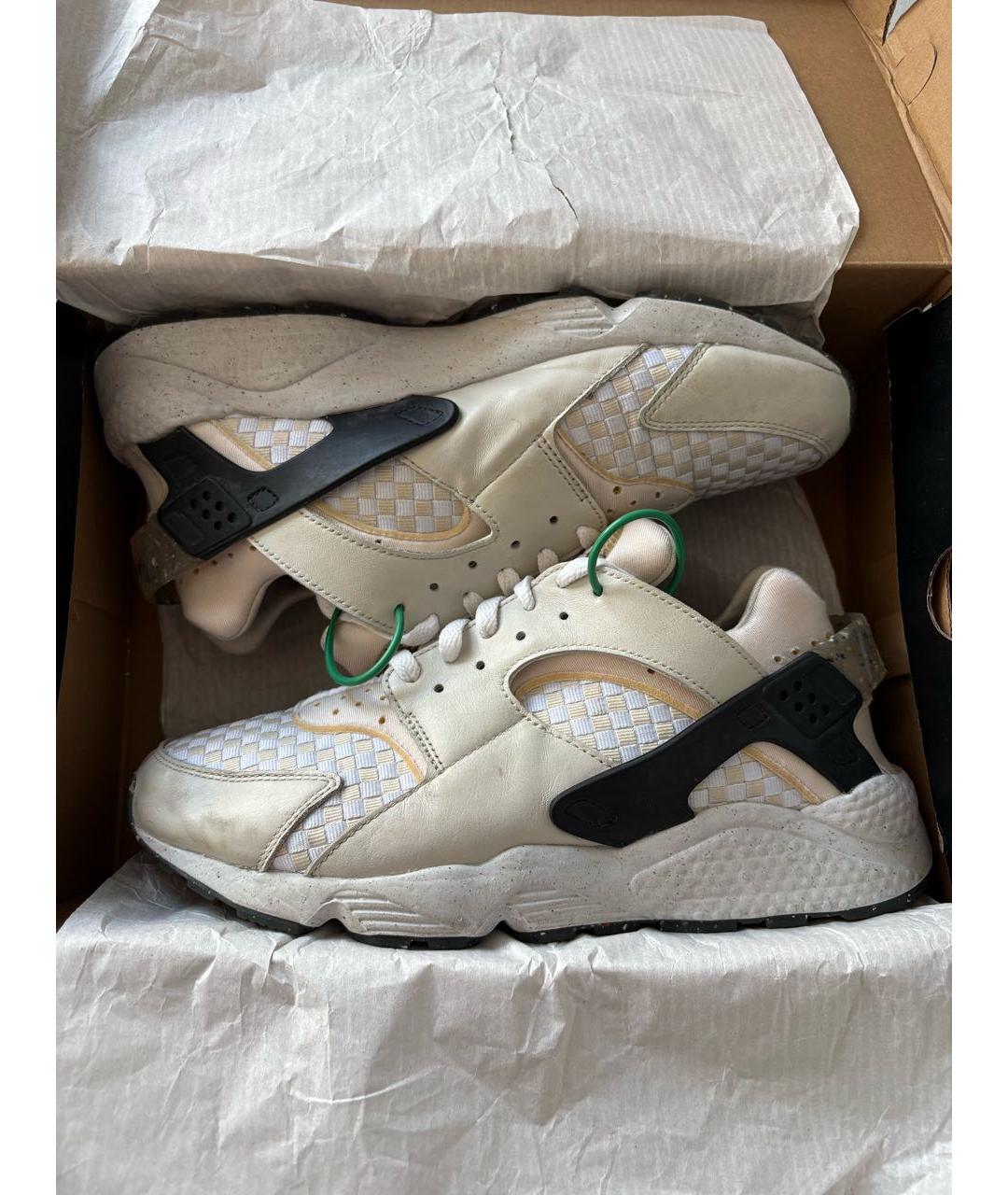 NIKE Бежевые текстильные низкие кроссовки / кеды, фото 2