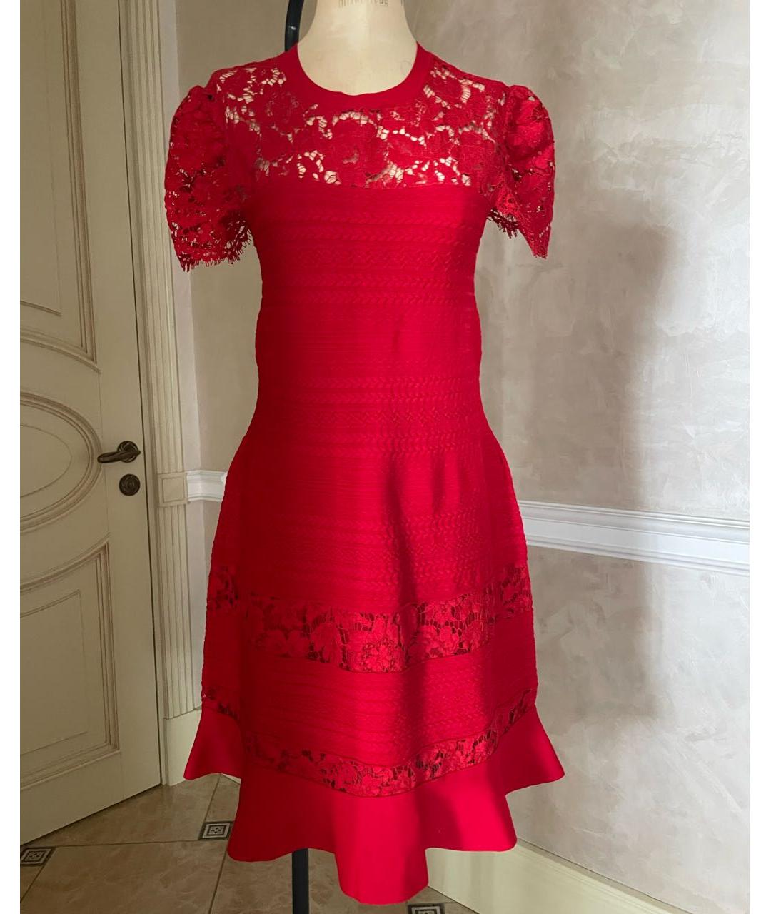 VALENTINO Красное вискозное коктейльное платье, фото 9