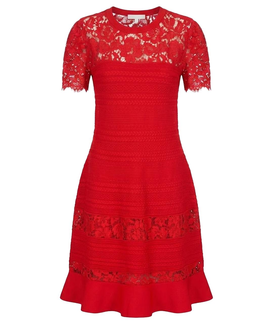 VALENTINO Красное вискозное коктейльное платье, фото 1