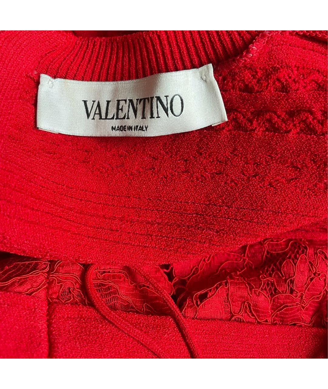 VALENTINO Красное вискозное коктейльное платье, фото 3
