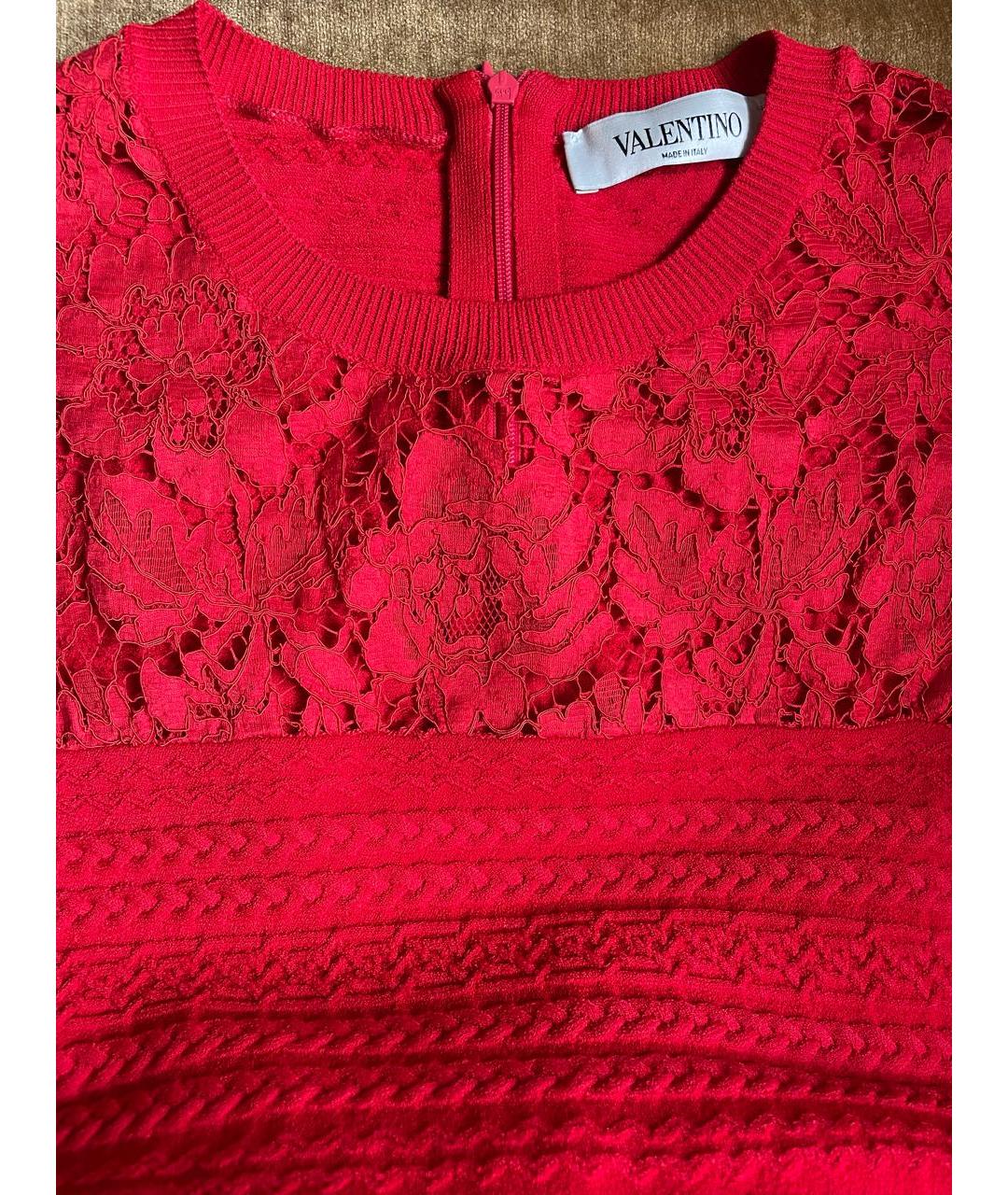 VALENTINO Красное вискозное коктейльное платье, фото 8