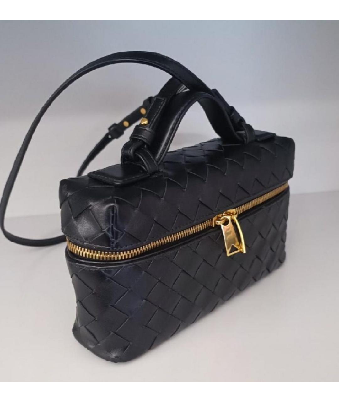 BOTTEGA VENETA Черная кожаная сумка через плечо, фото 2