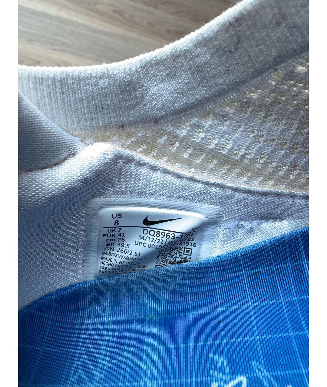 NIKE Белые текстильные низкие кроссовки / кеды, фото 6