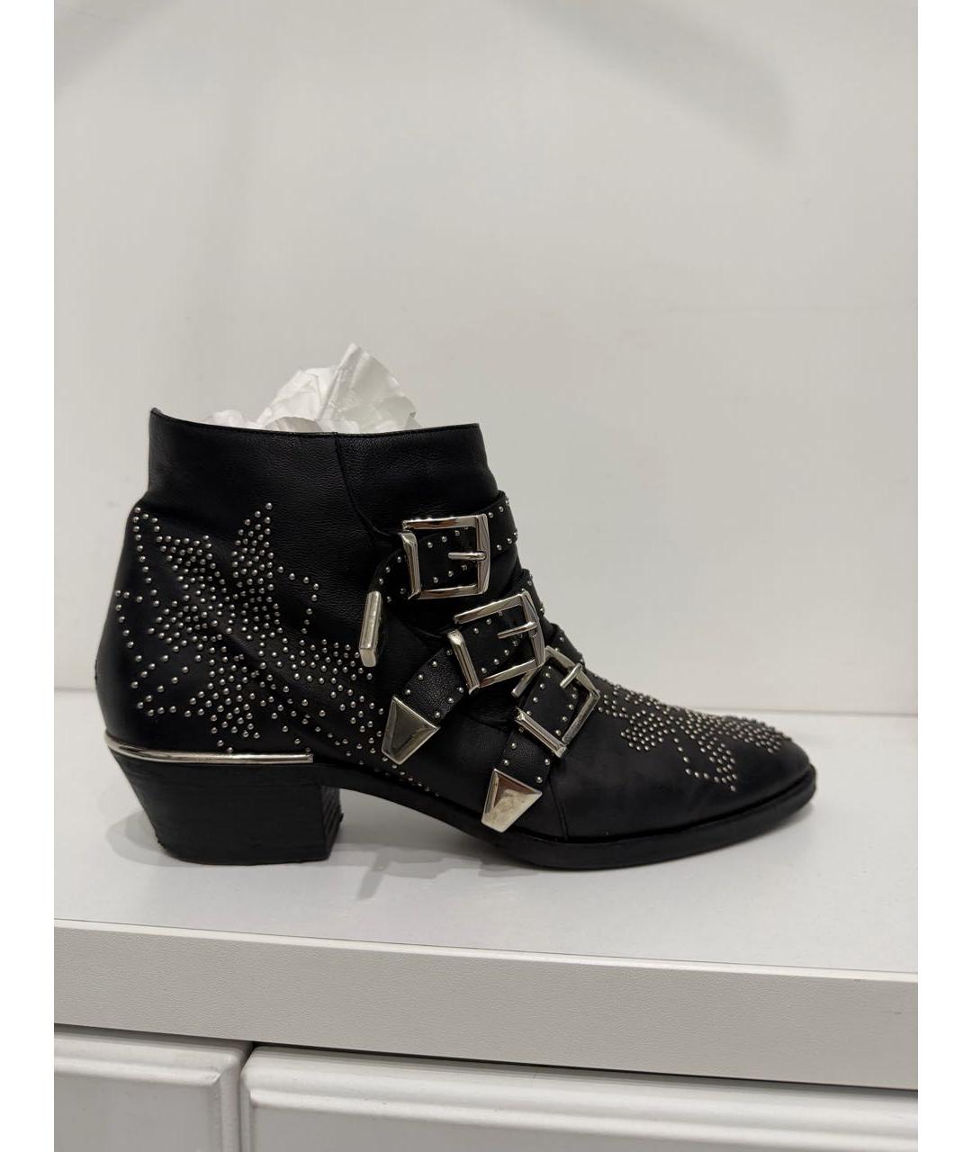 CHLOE Черные кожаные полусапоги, фото 9