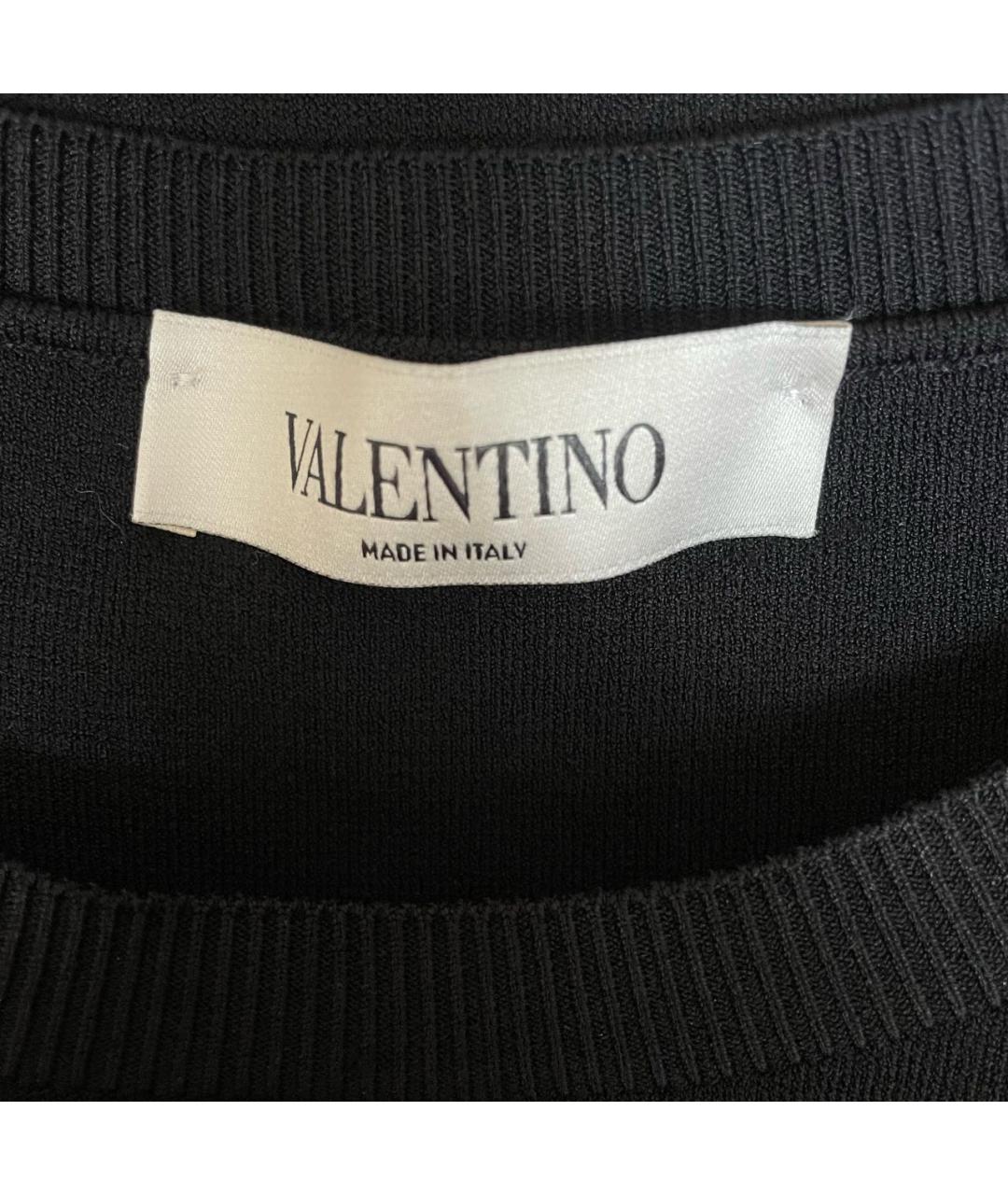 VALENTINO Черное вискозное повседневное платье, фото 3