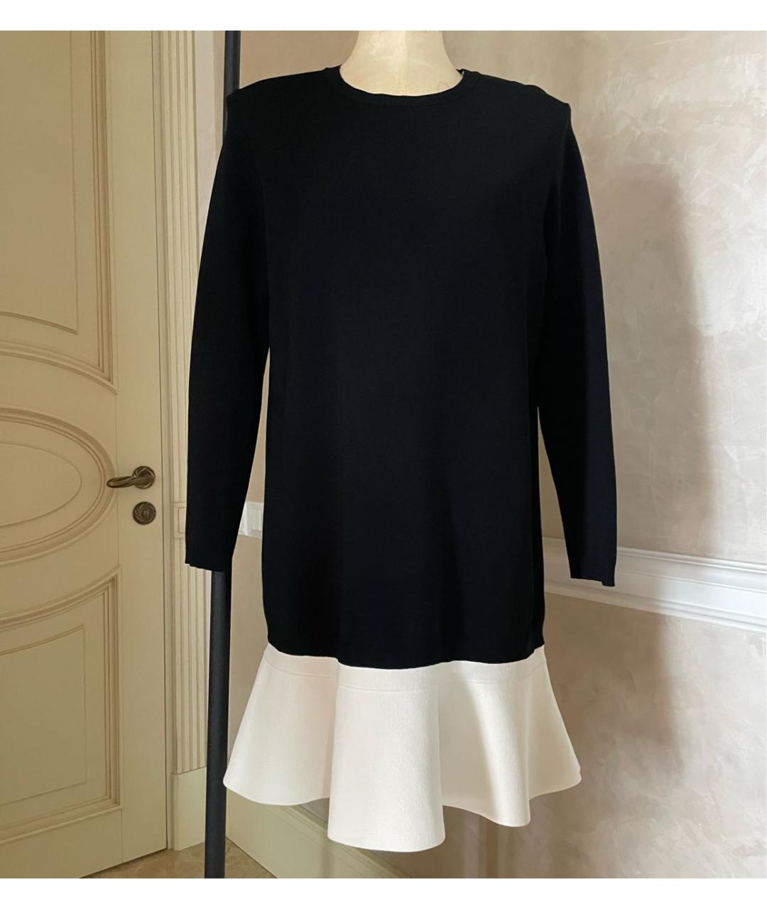 VALENTINO Черное вискозное повседневное платье, фото 7