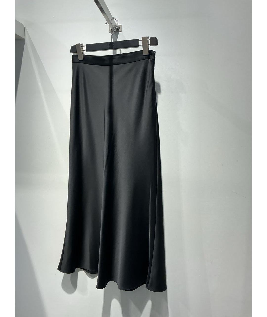 HUGO BOSS Черная полиэстеровая юбка макси, фото 2