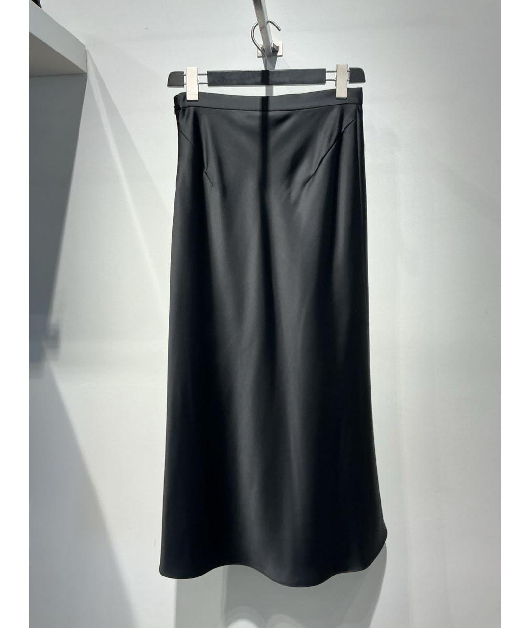 HUGO BOSS Черная полиэстеровая юбка макси, фото 3