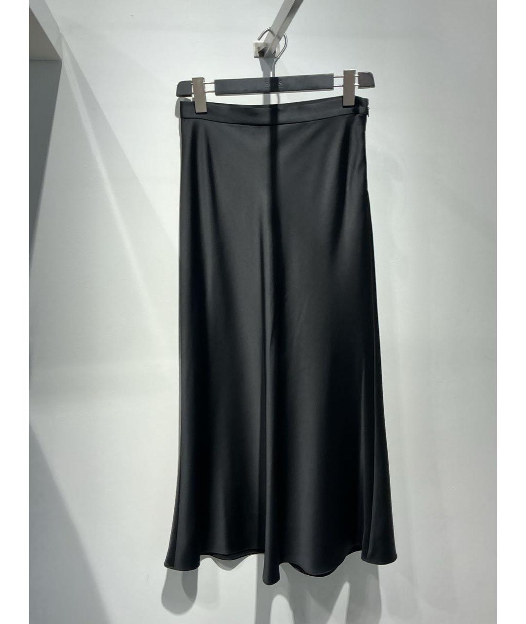HUGO BOSS Черная полиэстеровая юбка макси, фото 4