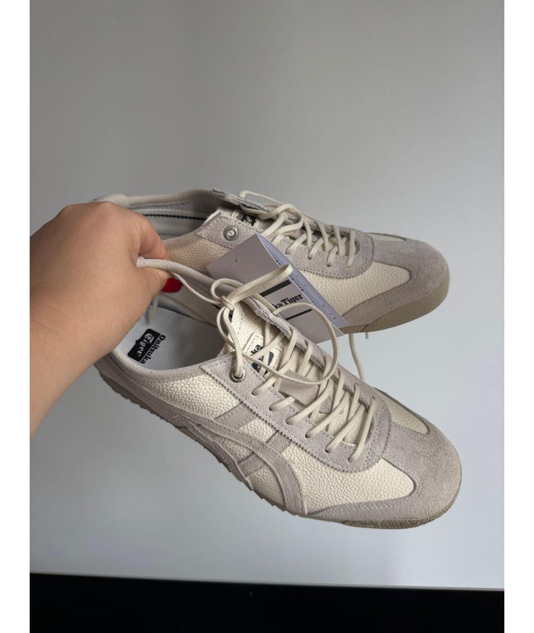 ONITSUKA TIGER Бежевые кожаные кеды, фото 5