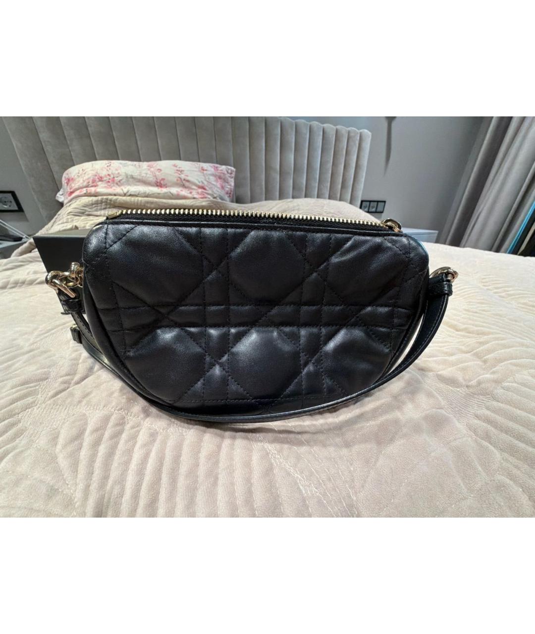 CHRISTIAN DIOR Черная кожаная сумка с короткими ручками, фото 3