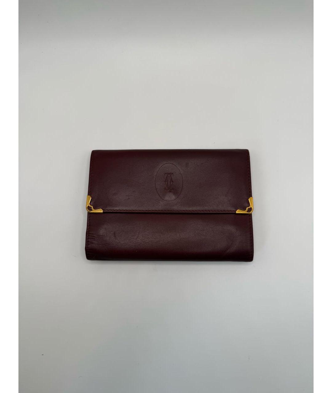CARTIER Бордовый кожаный кошелек, фото 6
