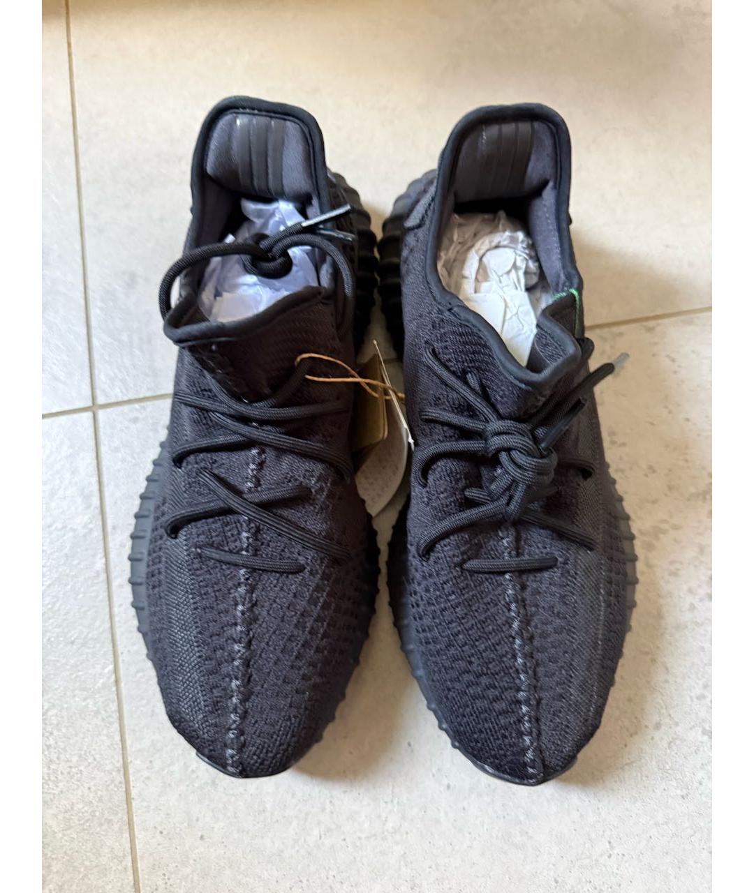 ADIDAS YEEZY Черные текстильные низкие кроссовки / кеды, фото 2