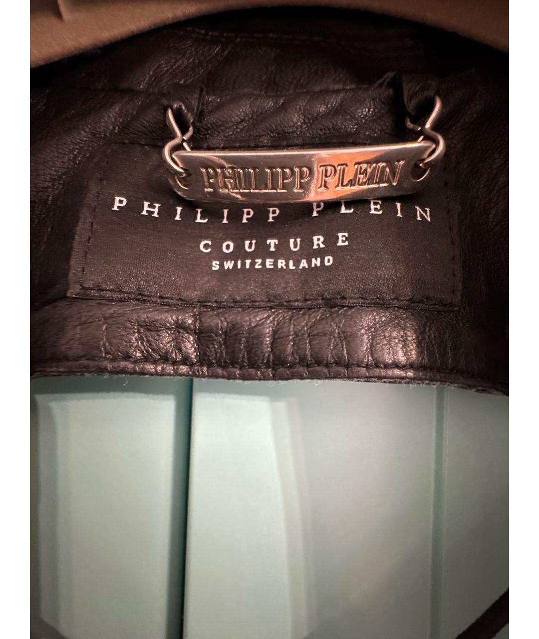 PHILIPP PLEIN Черный кожаный жакет/пиджак, фото 3