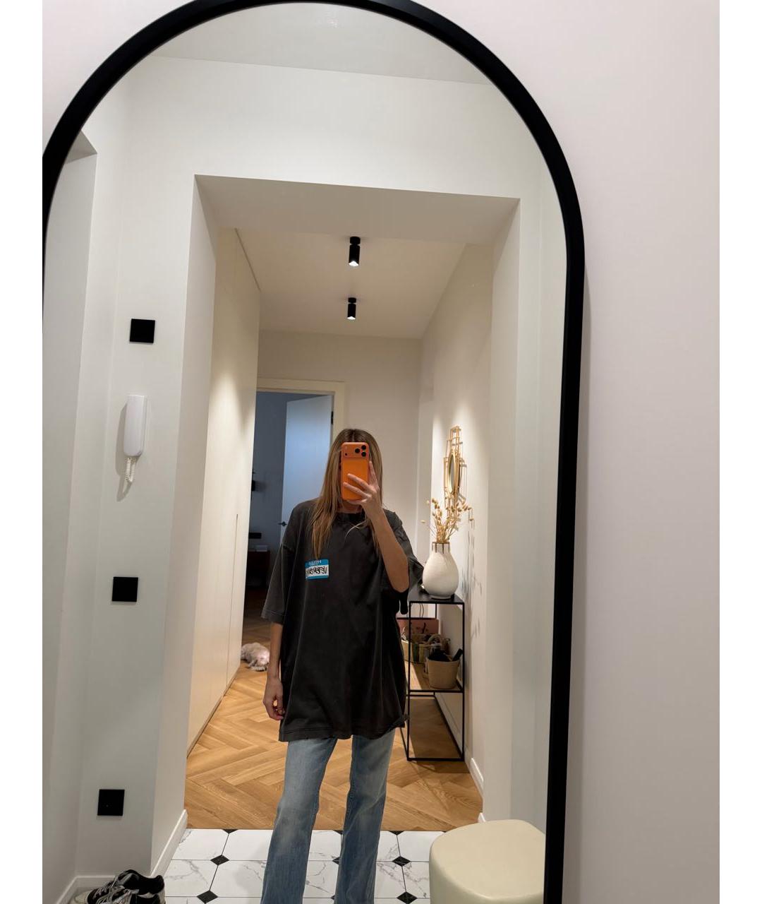 VETEMENTS Серая хлопковая футболка, фото 5