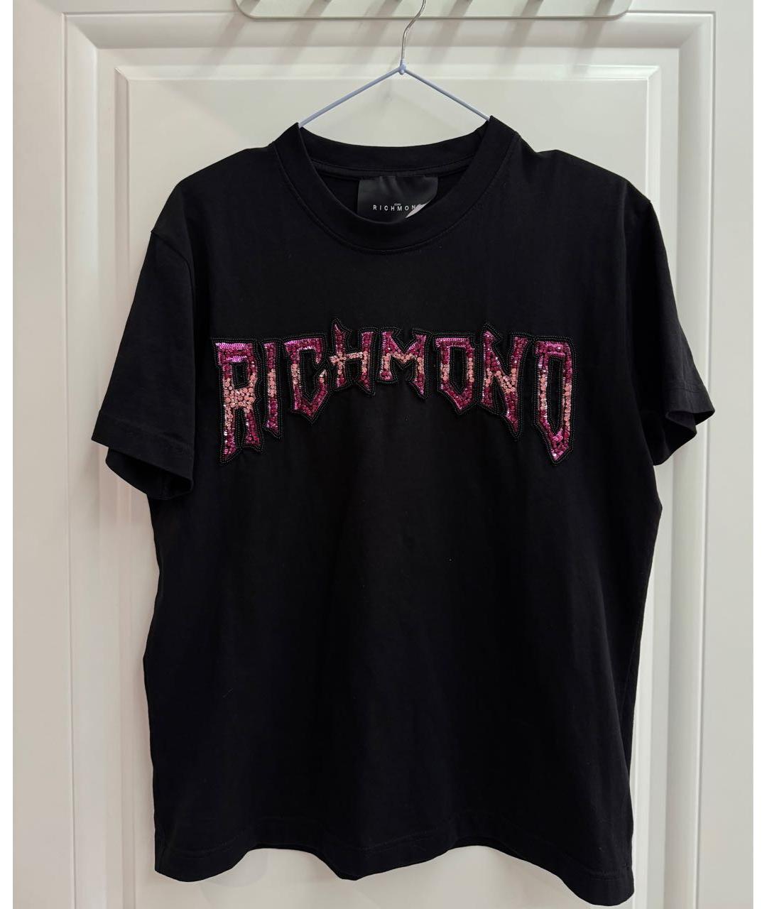 JOHN RICHMOND Черная хлопковая футболка, фото 7