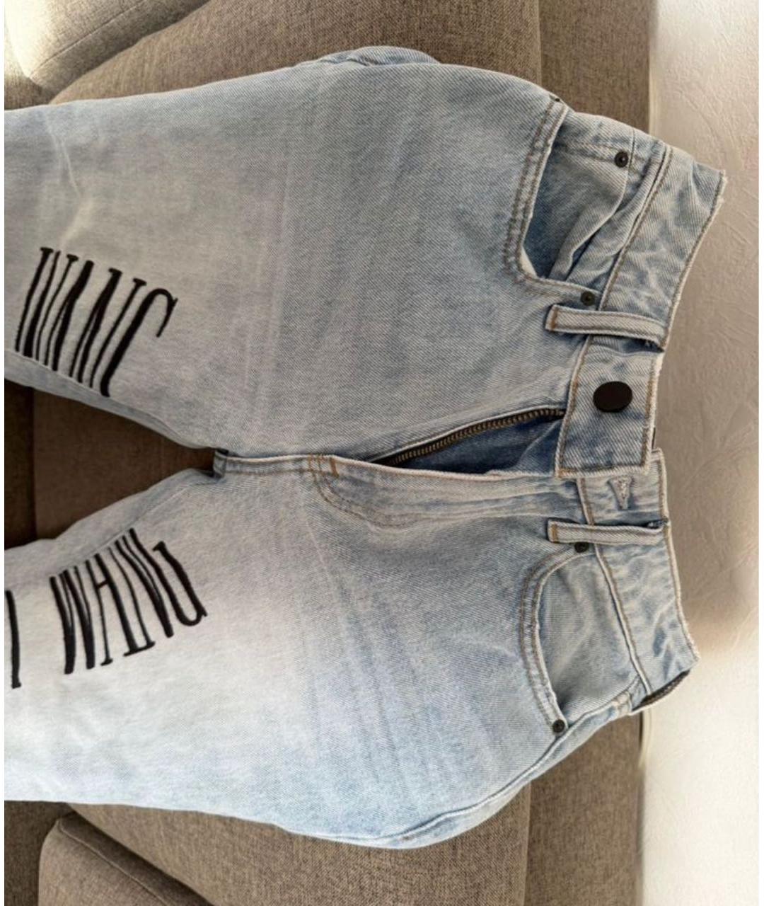 ALEXANDER WANG Голубые хлопковые прямые джинсы, фото 4