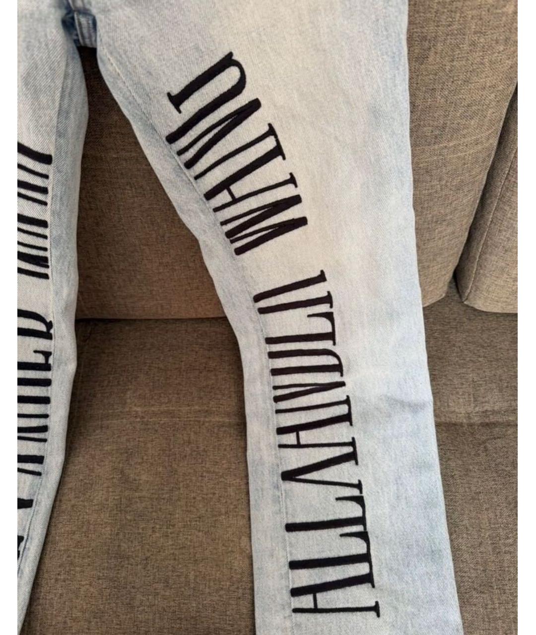 ALEXANDER WANG Голубые хлопковые прямые джинсы, фото 5