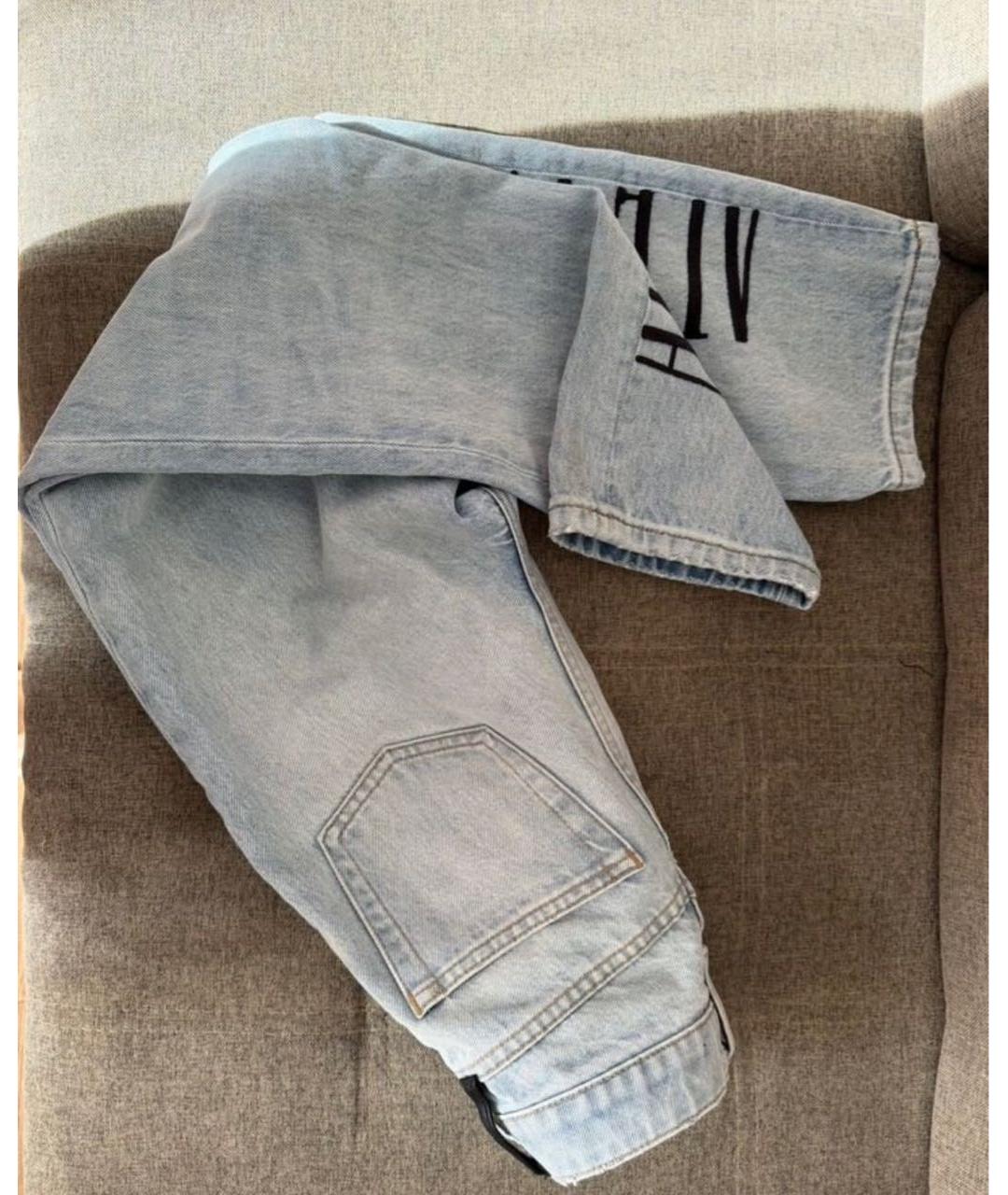 ALEXANDER WANG Голубые хлопковые прямые джинсы, фото 2