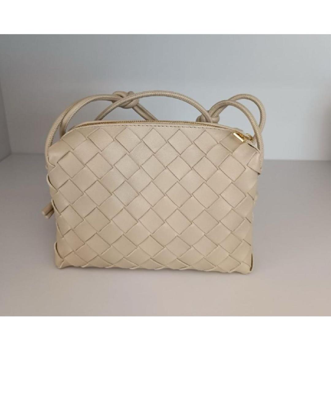 BOTTEGA VENETA Бежевая кожаная сумка через плечо, фото 6