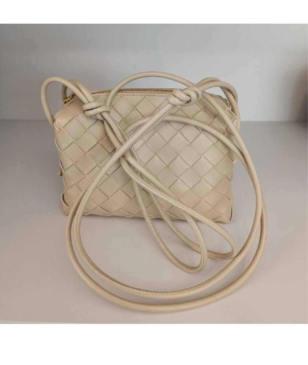 BOTTEGA VENETA Бежевая кожаная сумка через плечо, фото 3