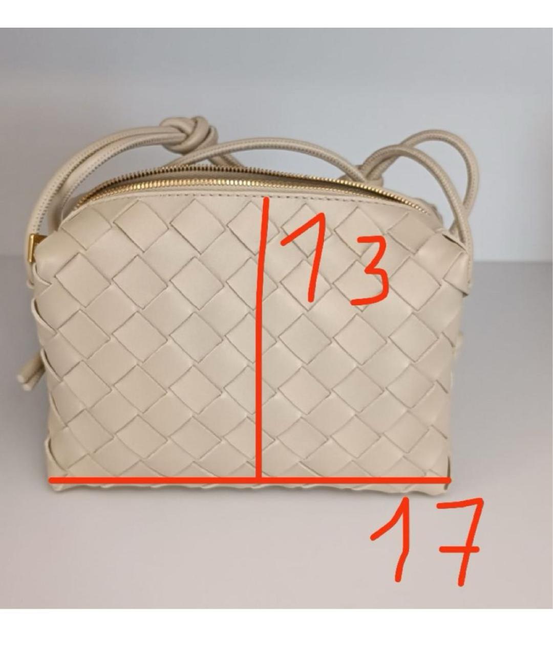 BOTTEGA VENETA Бежевая кожаная сумка через плечо, фото 5