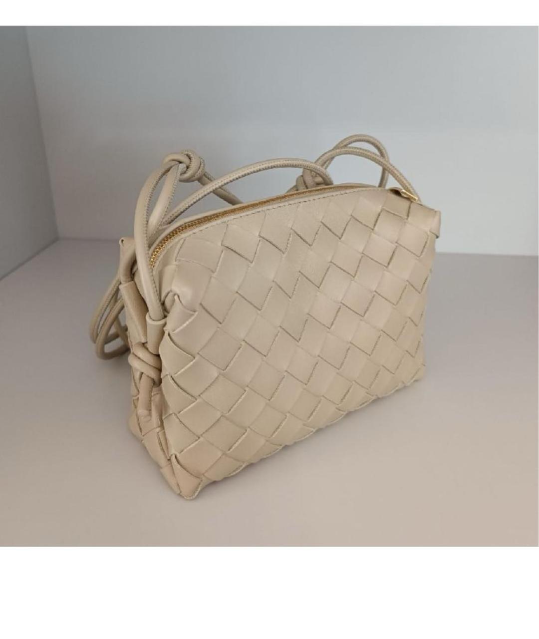 BOTTEGA VENETA Бежевая кожаная сумка через плечо, фото 2