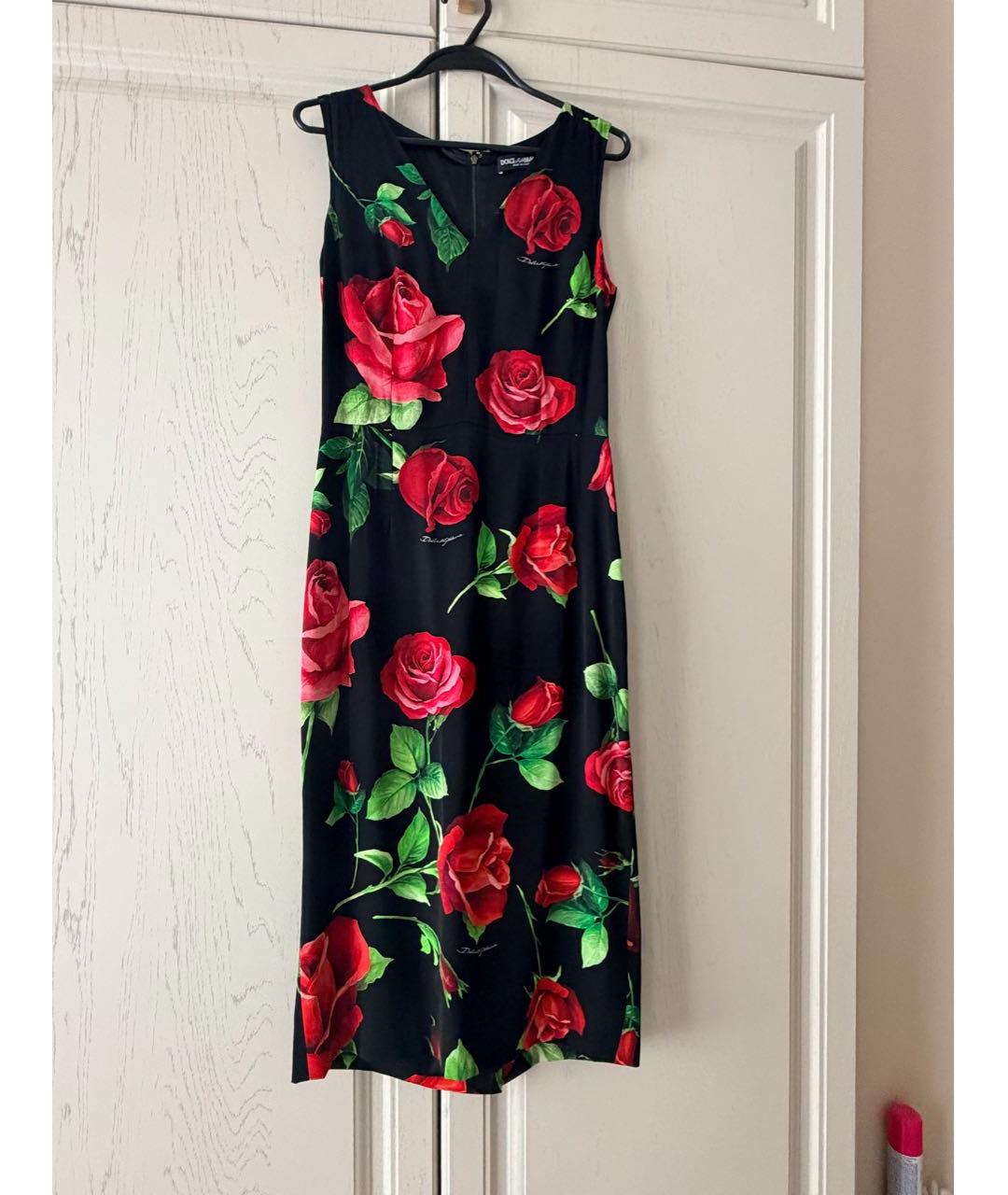 DOLCE&GABBANA Черное шелковое коктейльное платье, фото 5