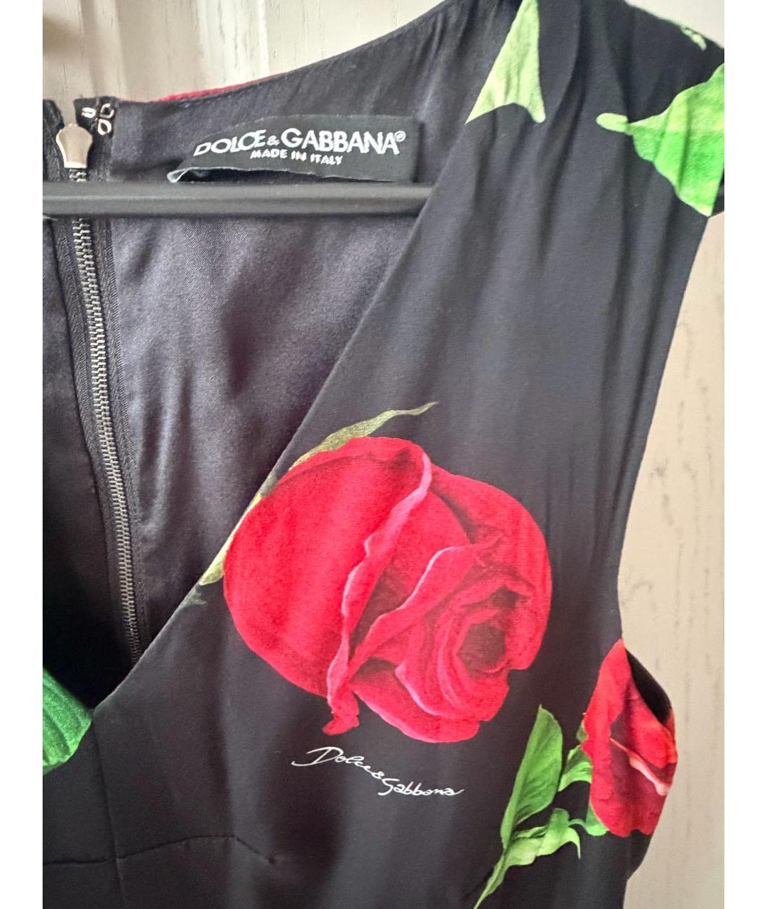 DOLCE&GABBANA Черное шелковое коктейльное платье, фото 3