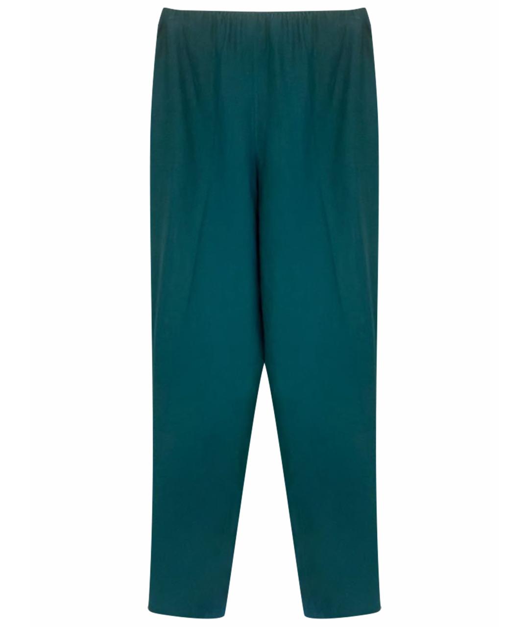 LORO PIANA Бирюзовые льняные брюки широкие, фото 1