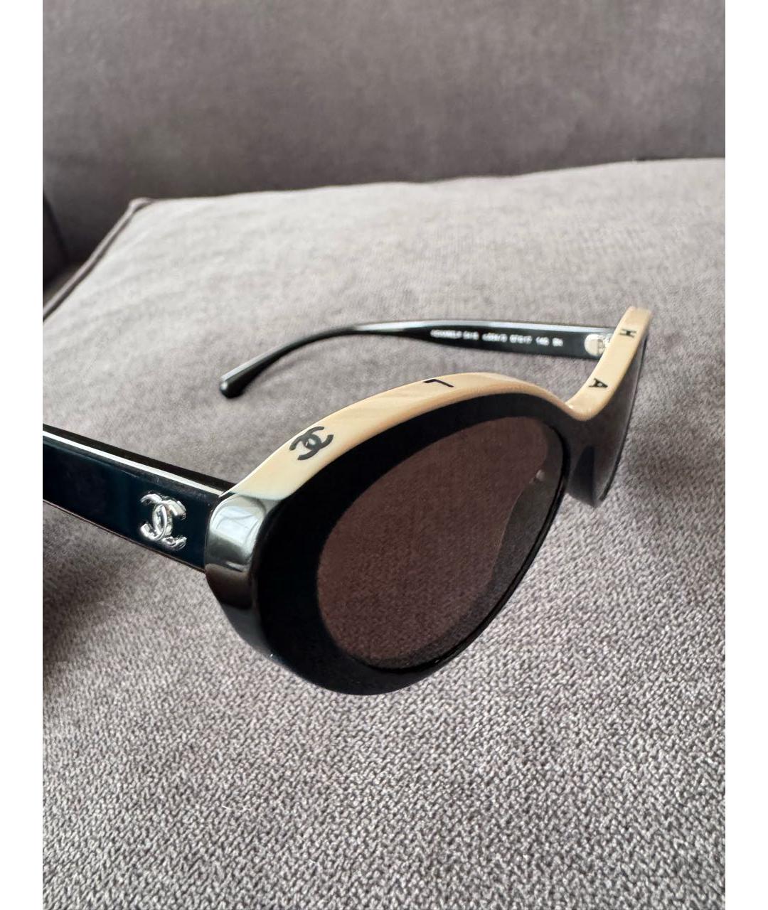 CHANEL Черные пластиковые солнцезащитные очки, фото 3
