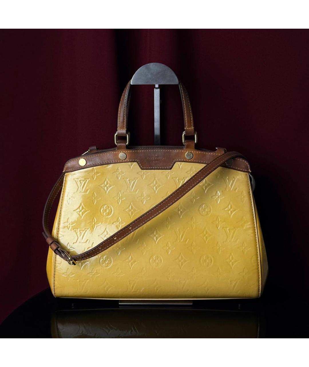 LOUIS VUITTON Желтая сумка тоут из лакированной кожи, фото 7