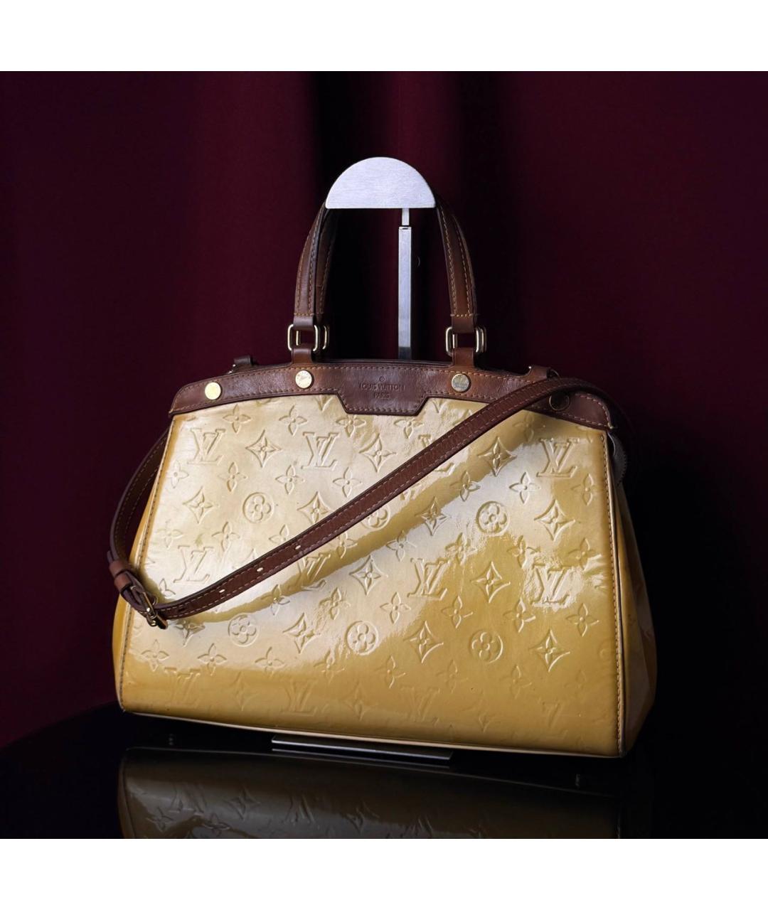 LOUIS VUITTON Желтая сумка тоут из лакированной кожи, фото 2
