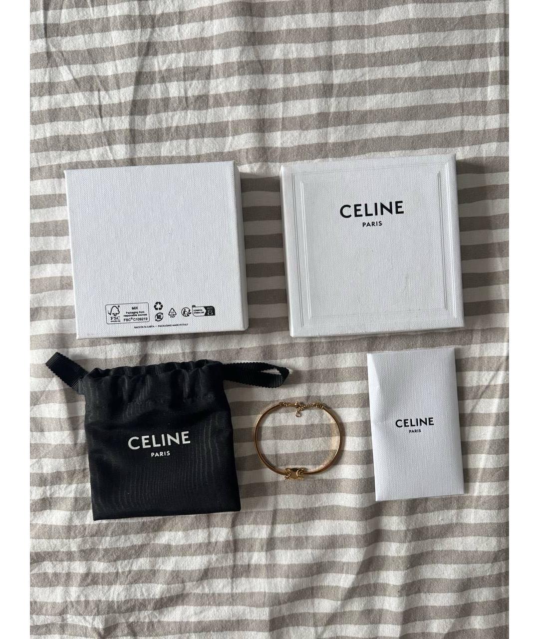 CELINE Золотой латунный браслет, фото 7