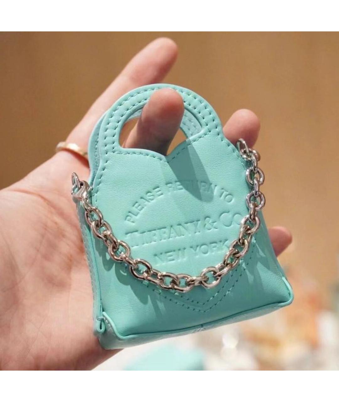 TIFFANY&CO Бирюзовая сумка с короткими ручками, фото 6