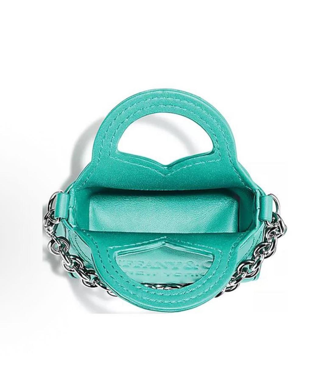 TIFFANY&CO Бирюзовая сумка с короткими ручками, фото 4