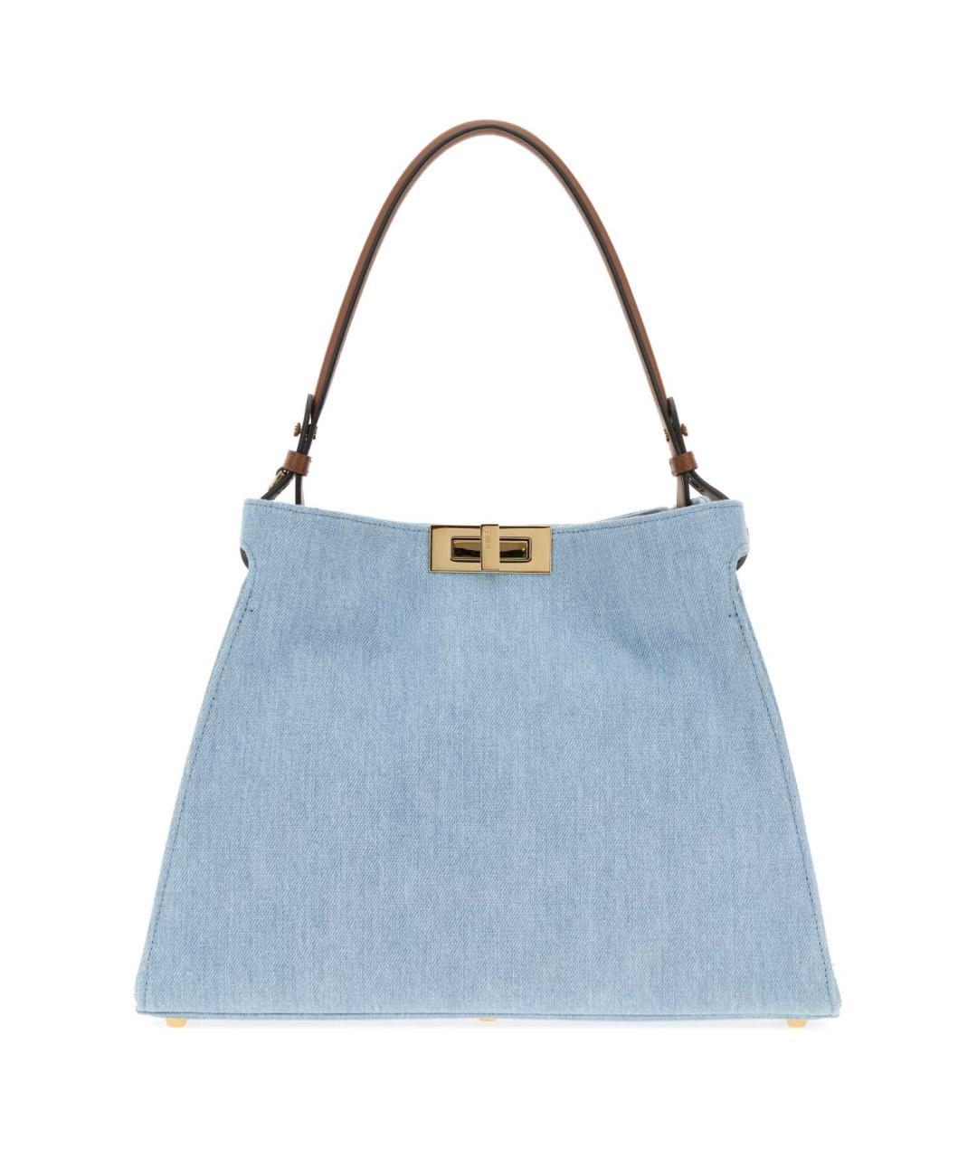 FENDI Голубая деним сумка тоут, фото 1
