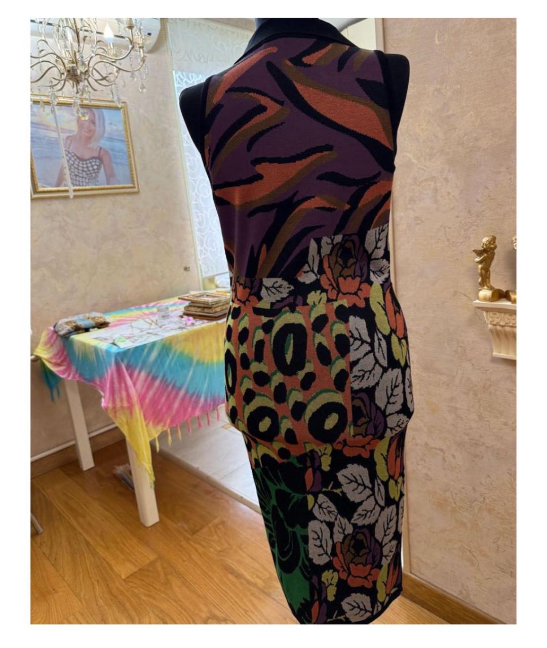 VERSACE Мульти вискозное повседневное платье, фото 2