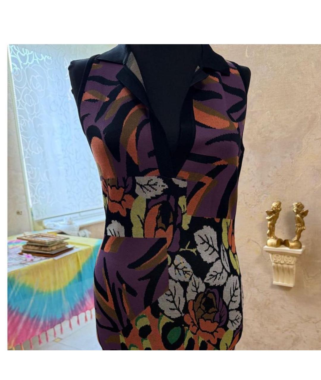 VERSACE Мульти вискозное повседневное платье, фото 4