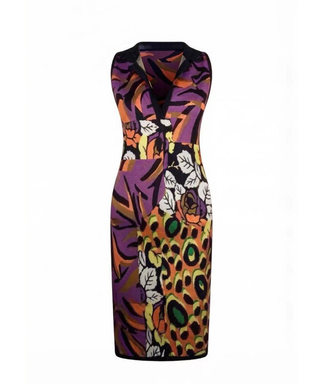 VERSACE Мульти вискозное повседневное платье, фото 6