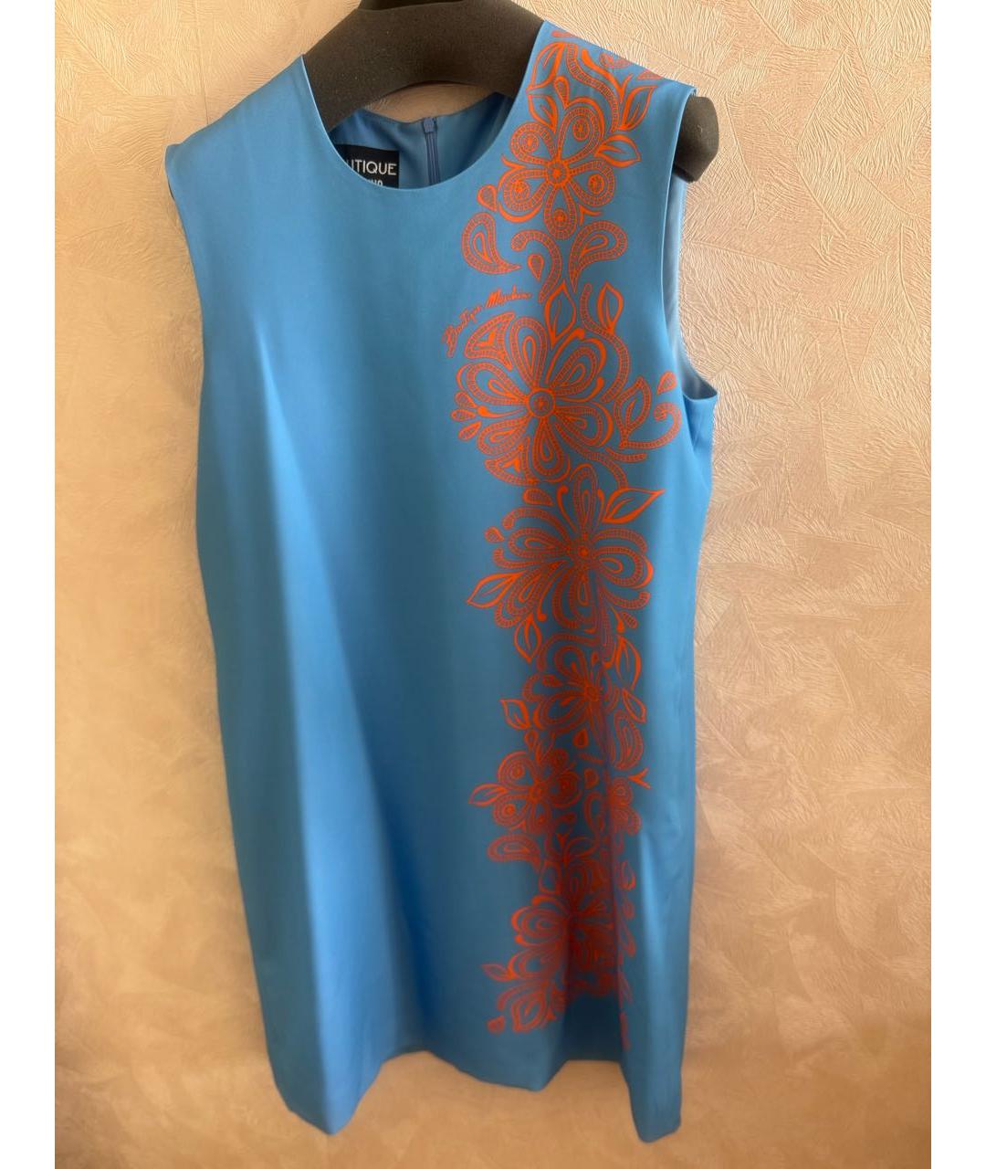 BOUTIQUE MOSCHINO Голубое полиэстеровое повседневное платье, фото 6